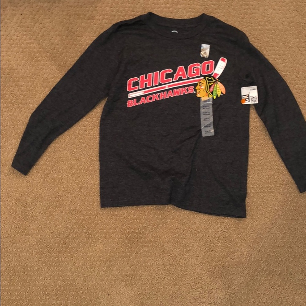 Chicago Blackhawks Boys Long Sleeve T- Shirt New